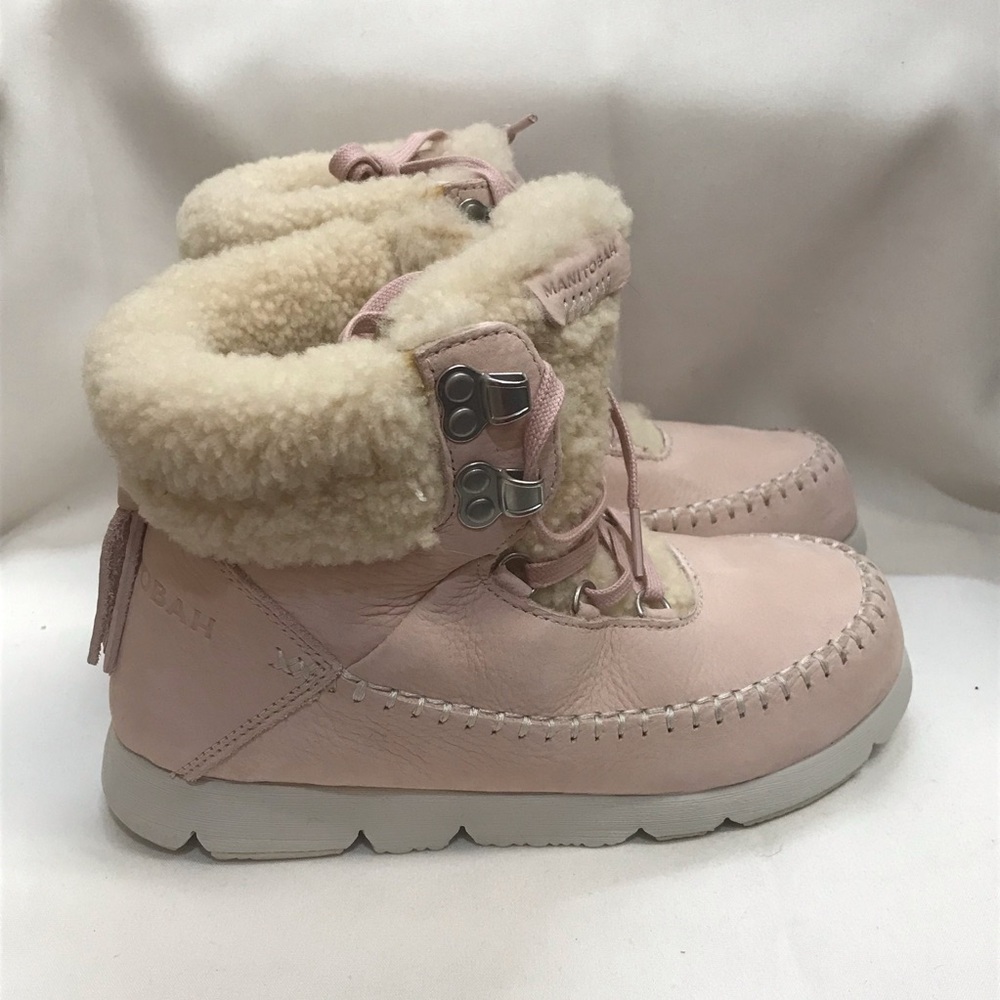 Manitobah NWOT Pacific Hiker Lt pink Waterproof Leather Boots sz 6
